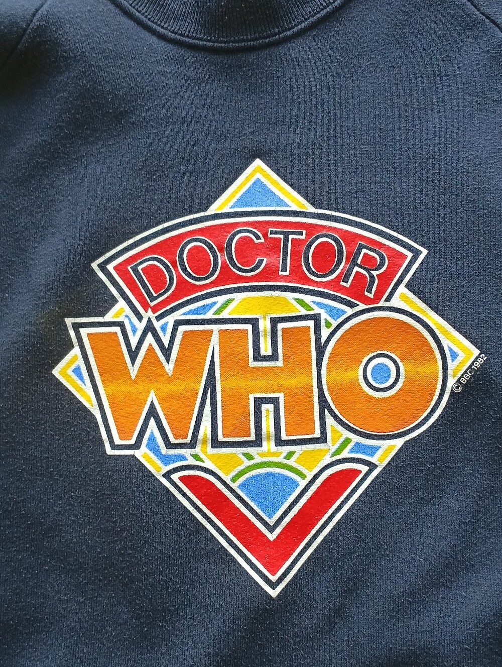 Vintage 1982 Doctor Who BBC Graphic Crewneck Sweatshirt Black 23"x26.75"